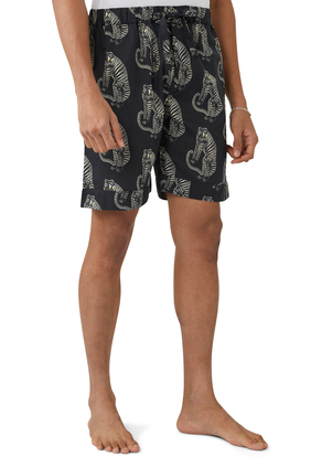 Tiger Print Pajama Shorts